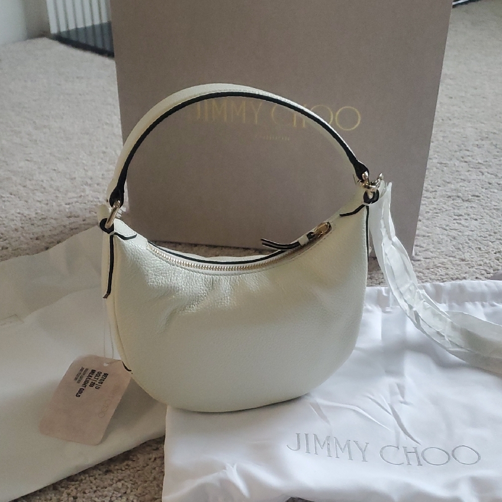 Jimmy Choo Cream Leather Shoulder Bag